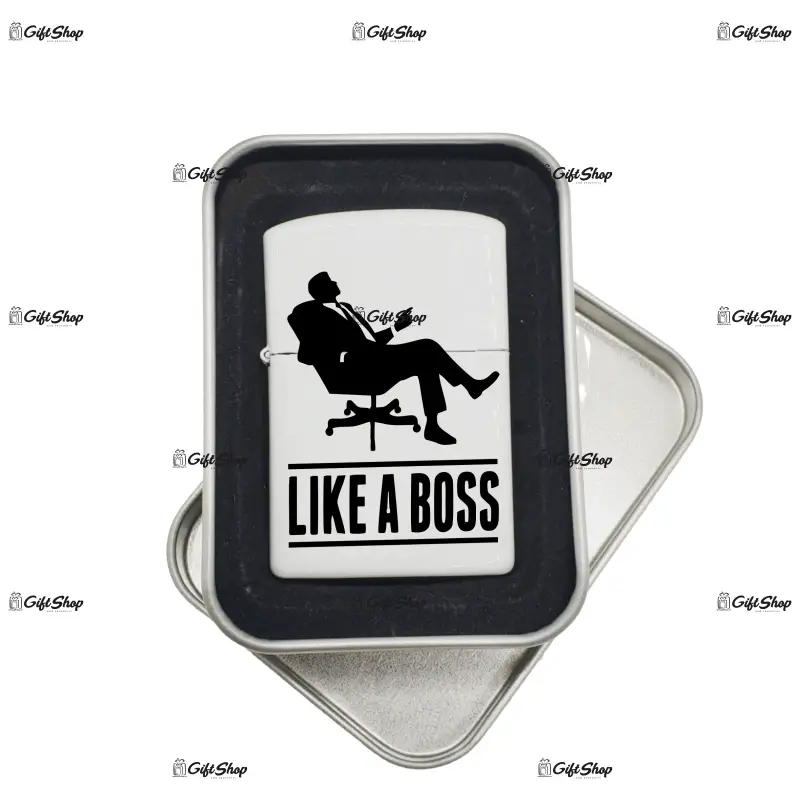 Like a boss, bricheta metalica gravata laser cu mesaj